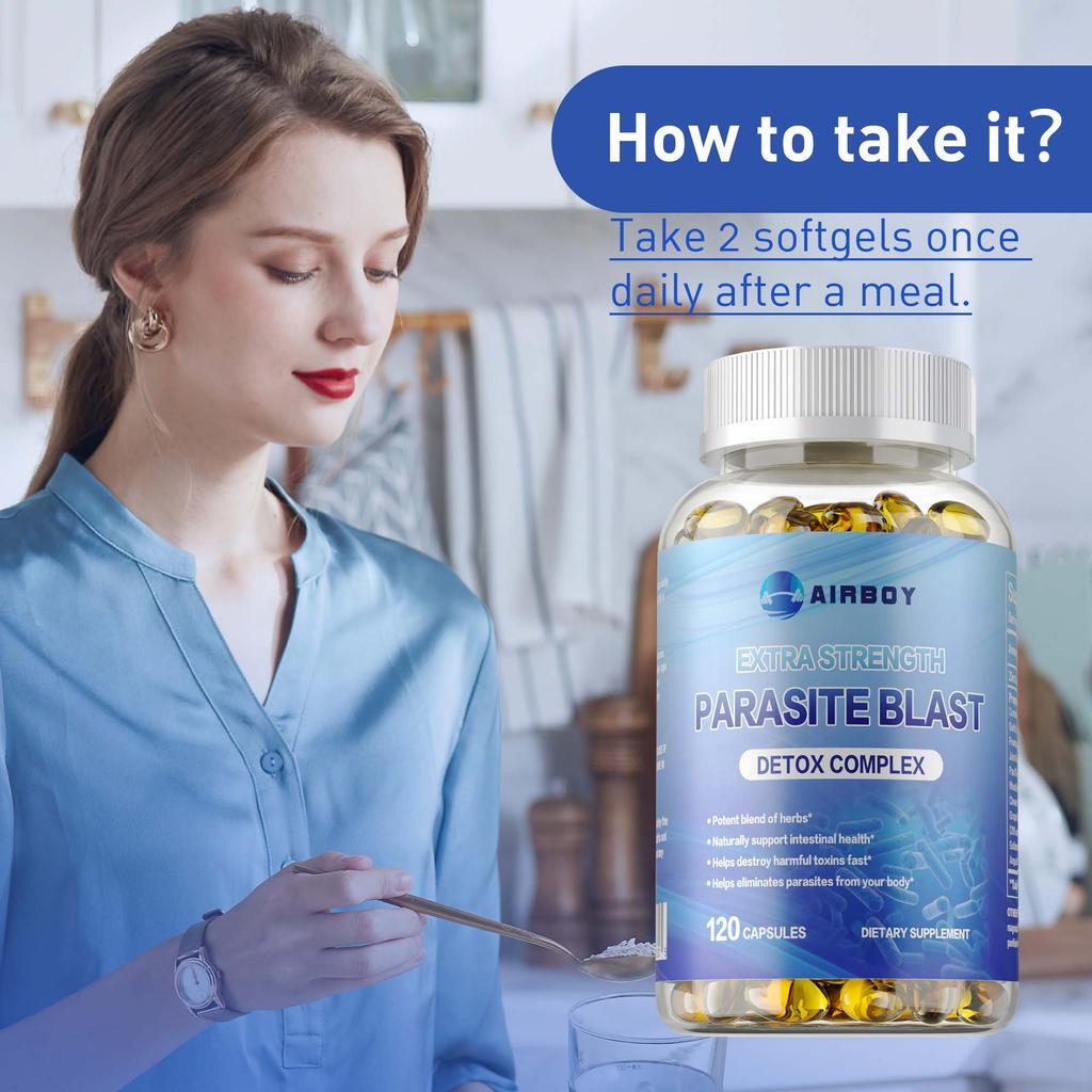 Le capsule Detox Complex aiutano a eliminare i parassiti e a mantenere la salute intestinale.. Sono vegani e adatti agli adulti.