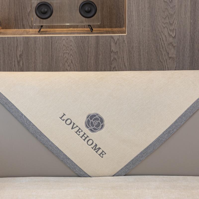 Funda de sofá bordada de lujo, suave chenilla, color sólido, para sala de estar, moderna, simple, universal, antideslizante