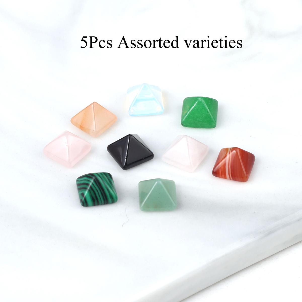 

5 шт./упак. мини-пирамида из натурального камня без отверстия, ювелирные аксессуары «сделай сам», материалы для медитативного украшения дома, ремесло 8 мм 5Pcs-8mm