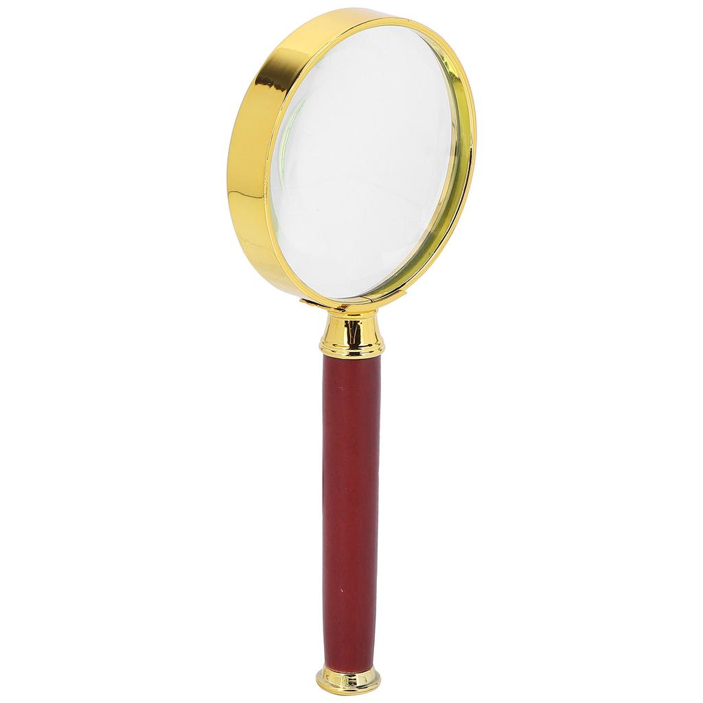 10X Handheld Magnifying Glass Reading Magnifier with Wooden Handle