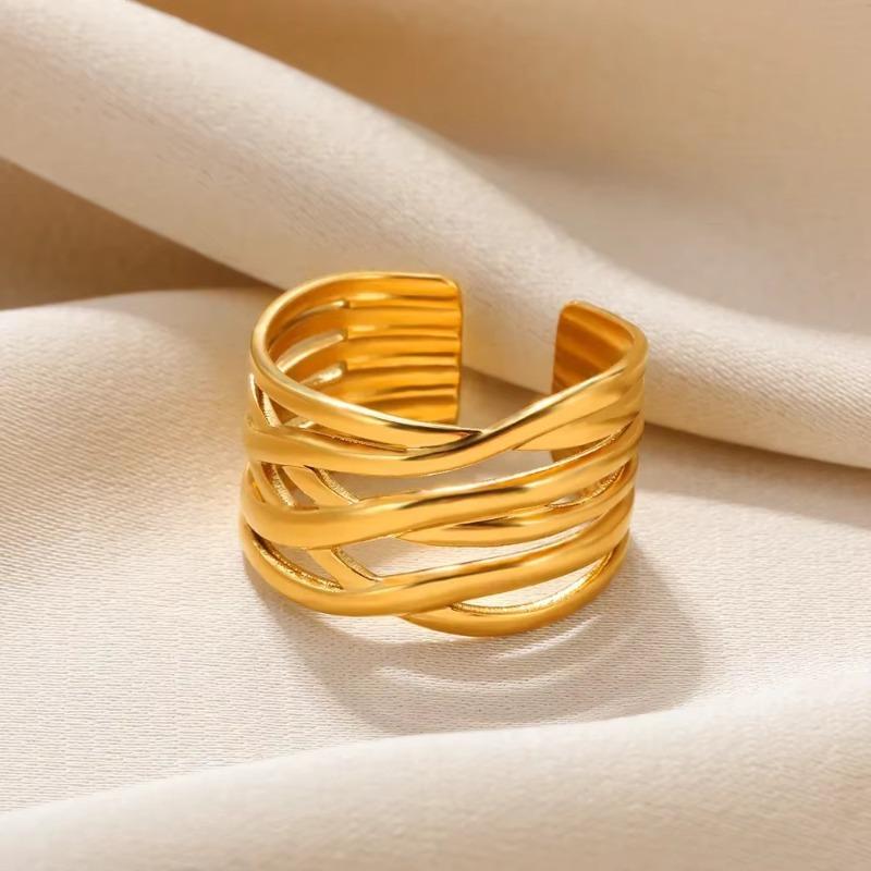 New stainless steel love geometric ring women's opening adjustable jewelry daily wear