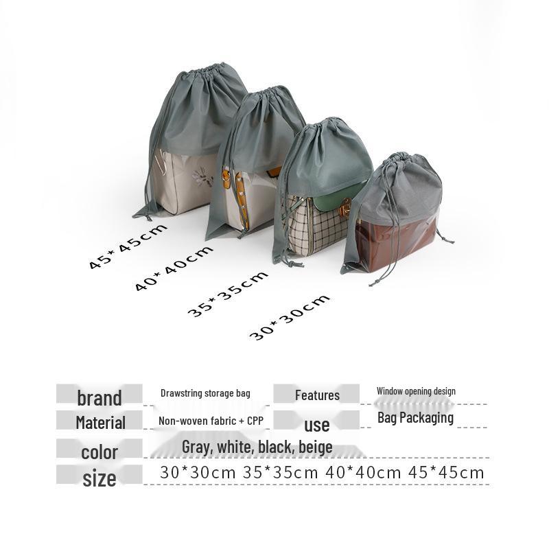 Custom Logo Non-Woven Drawstring Shoe & Clothes Organizer Dust Bag