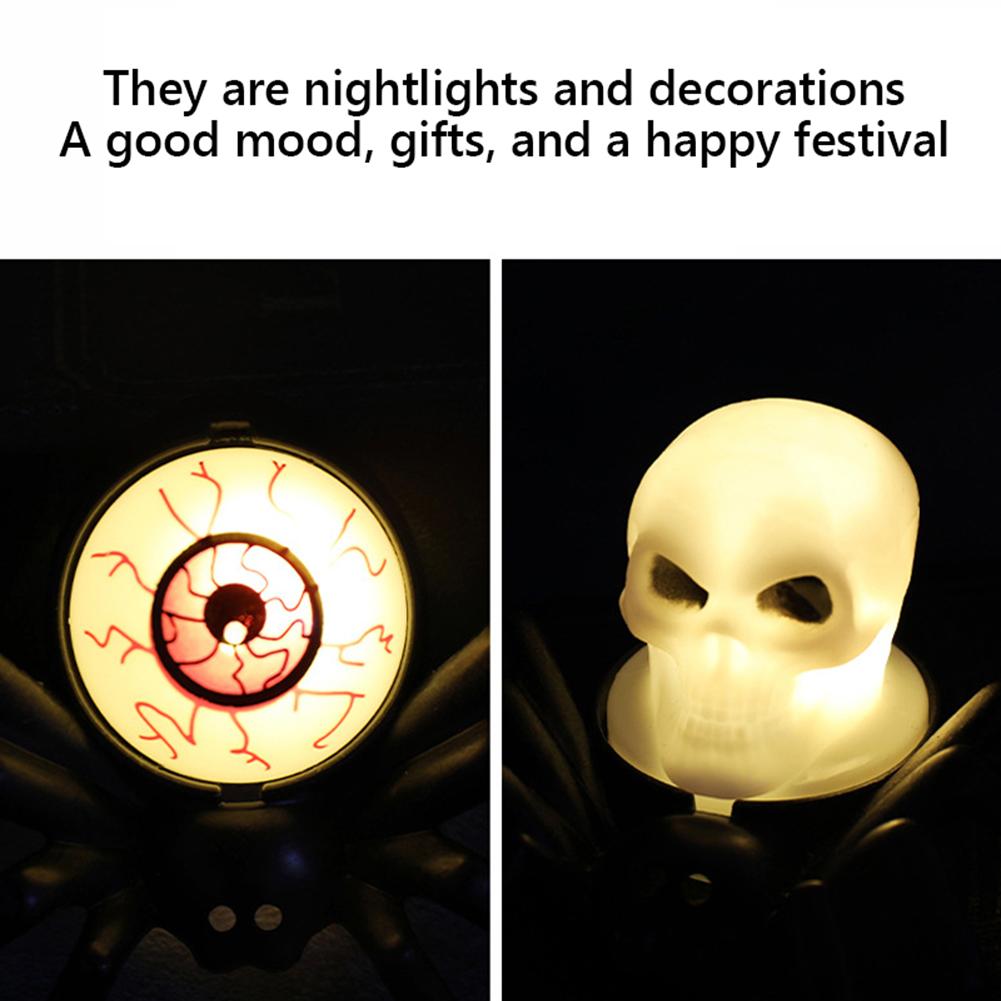 12Pcs Halloween Spider Eyeballs Battery Operated Lights Candles Battery Operated for Halloween Party Table Home Spooky Decor