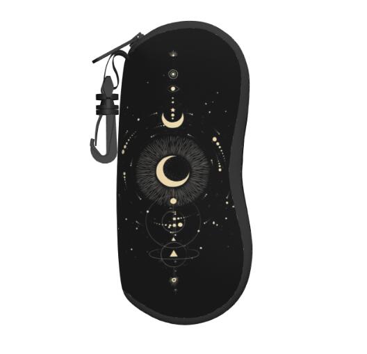 Moon and Sun Gothic Sunglasses Cases Glasses Box Soft Glasses Bag for Women Outdoor Travel Accessories Print Portable One Size