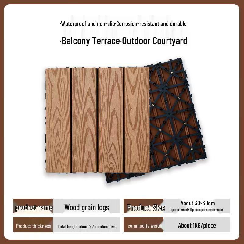 Außen-Holz-Kunststoff-Verbundstoff Terrassenbelag, Selbstverlegend & Korrosionsbeständig für Balkon- & Hofsanierung