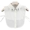 Versatile Women's White Beaded Detachable Shirt Collar for Sweaters – Autumn and Winter Accessory