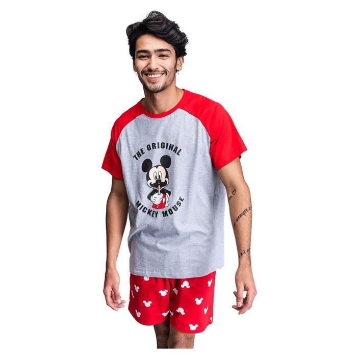 Pyjama Homme - CERD - Mickey Mouse - Rouge - Licence Officielle - Adulte