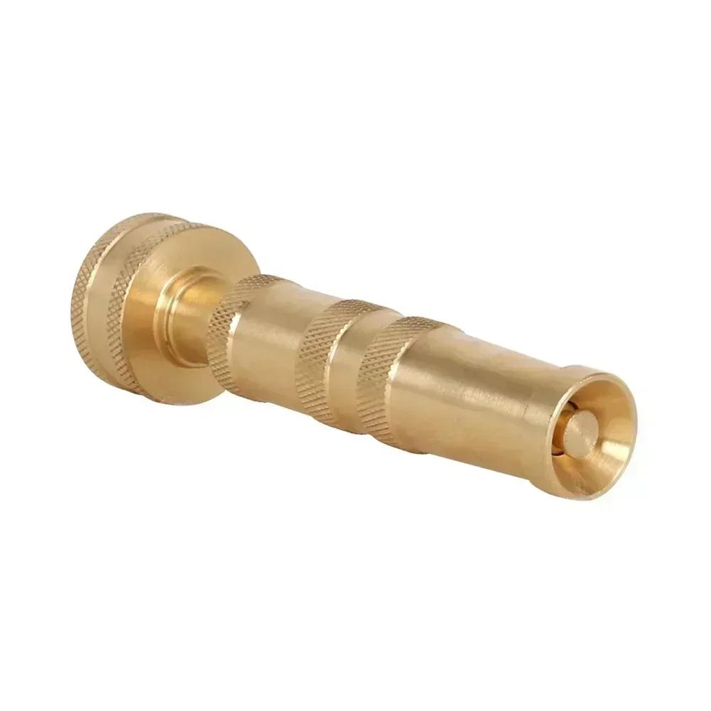 Brass Rotating Hose Nozzle 4 Inch Heavy Duty with Adjustable Spray Options for Efficient Watering of Outdoor Areas