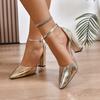 2025 Spring and Summer New French One Buckle Strap High Heels Block Heel Fashion Pointed Toe Women's Singles