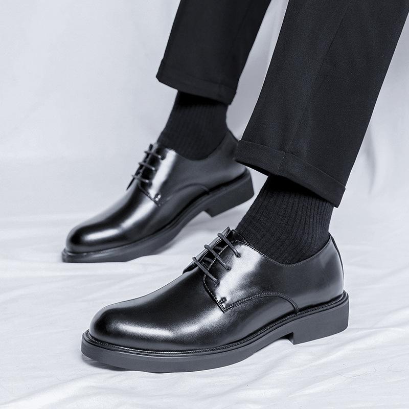 Autumn Leather Shoes Men'S New British Style Casual Men'S Business Dress Black Groom Wedding Shoes 85672-R