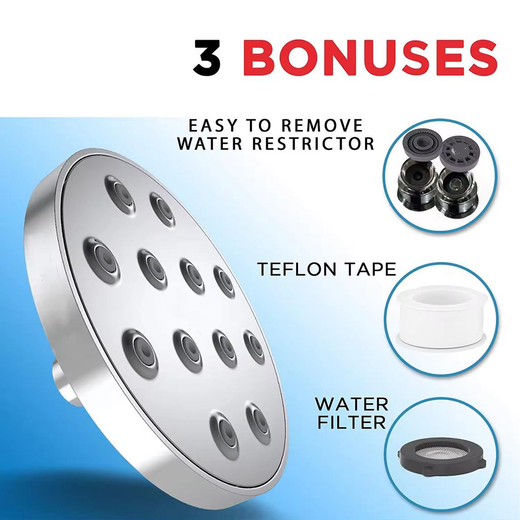 High Pressure Powerful Rain Showerhead Chrome ABS Shower Head