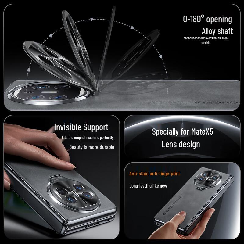 Ougedi Luxury Leather Foldable Phone Case for Huawei Mate X5