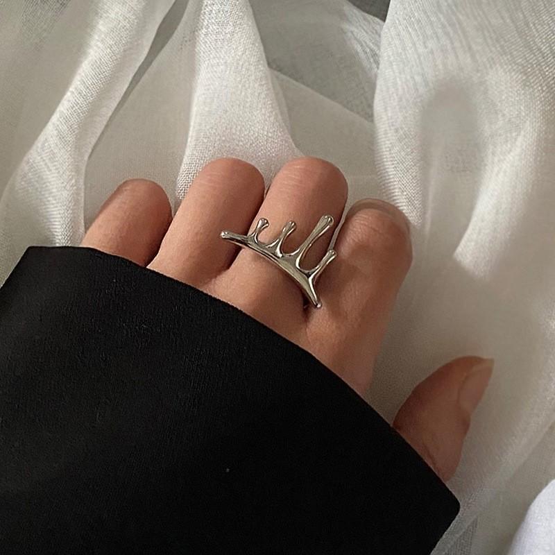 

Модное корейское шик кольцо из серебра S925 в виде капли воды простое и стильное универсальное