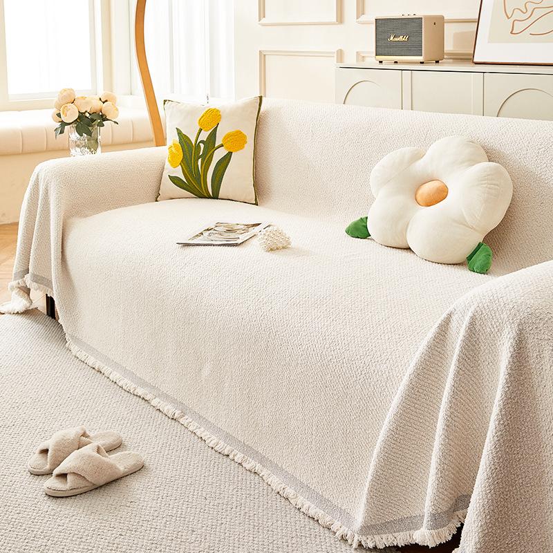 Plush Yarn Simple Sofa Towel Winter Universal Sofa Cover Full Set Non-Slip Warm Sofa Towel Cover Cloth