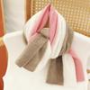 Women's 100% Pure Cashmere Color Block Cable Knit Scarf - Short, Warm, and Perfect for Autumn/Winter