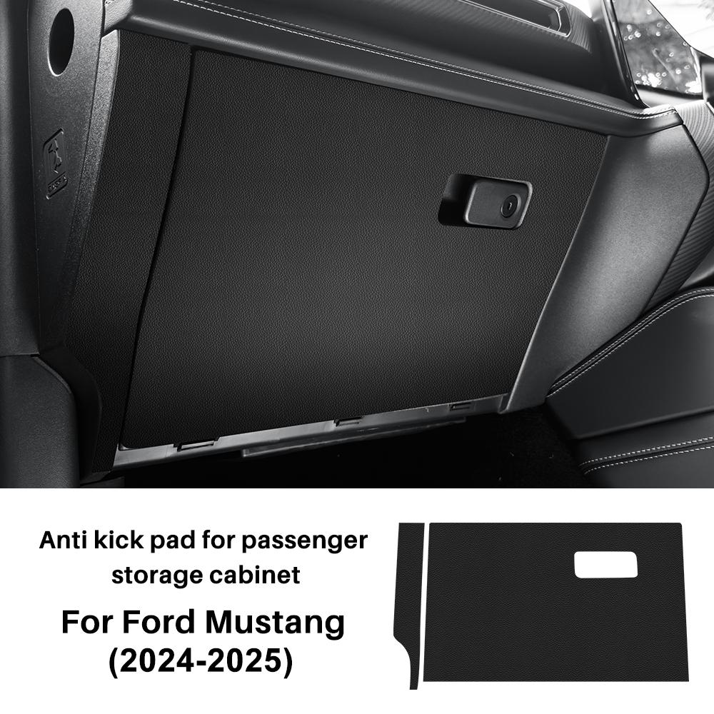 

For Ford Mustang GT Dark Horse EcoBoost 2025 2025 2026 Anti-kick Pad LHD RHD Car Copilot Storage Box Sticker Carbon Fiber Suede