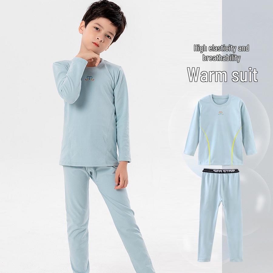 Children's Thermal Fleece Underwear Set - Unisex Base Layer Shirt & Pants