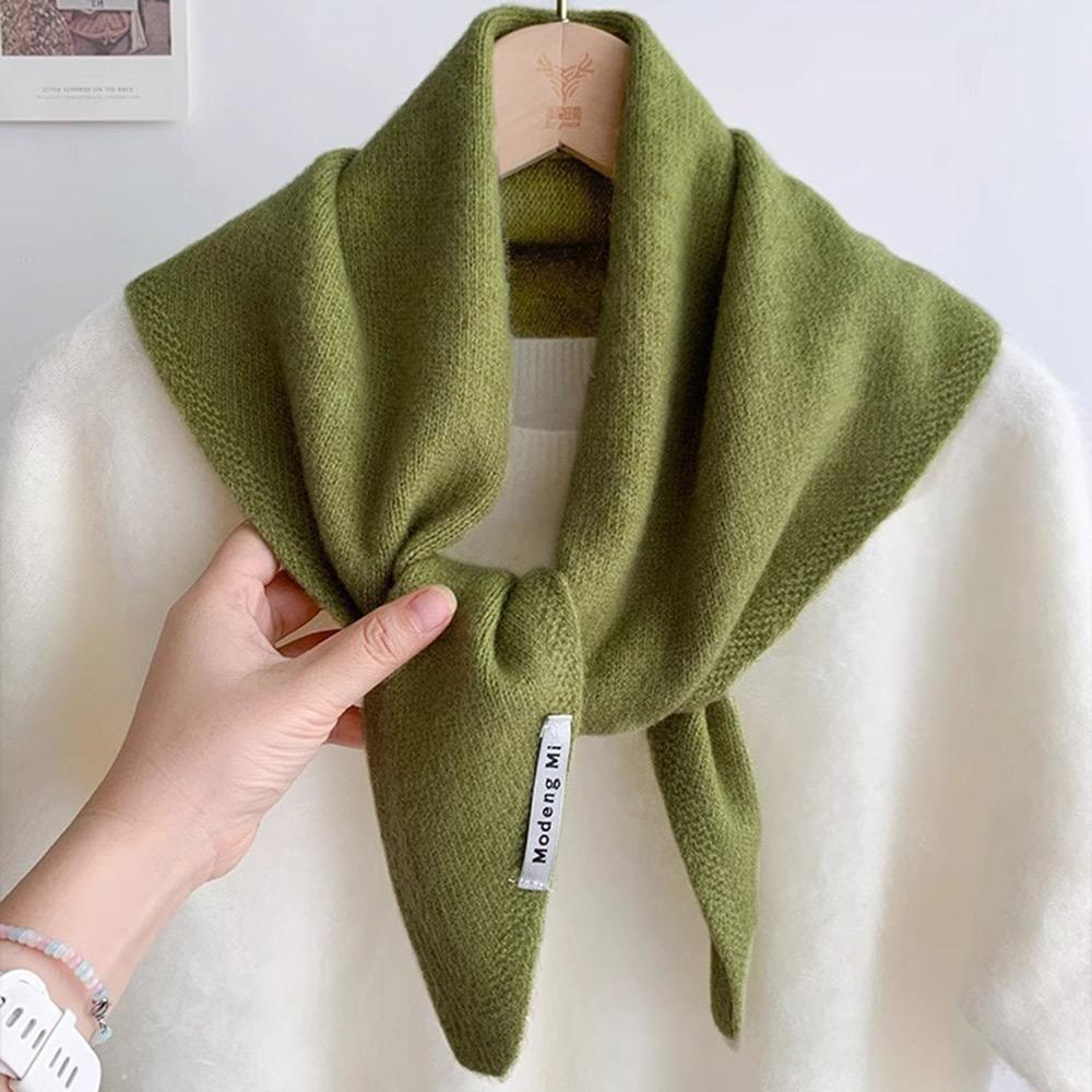 New Wool Knitted Knitted Scarf Multi-functional Warm Triangular Scarf Women Headscarf Winter