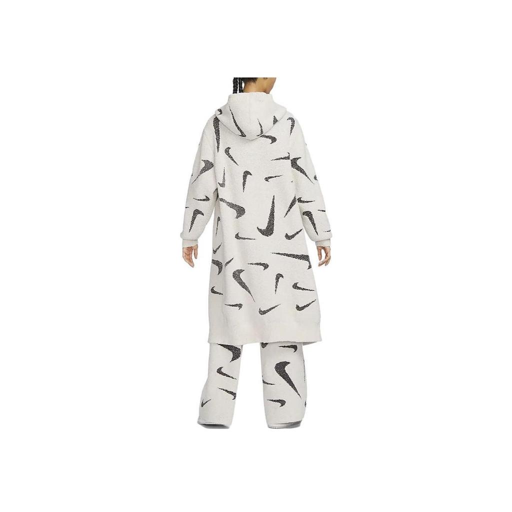 Nike Sportswear Phoenix Cozy Bouclé Full Print Hooded Loose Long Knitwear Women Tops Light-Redwood-Brown FD4283-104