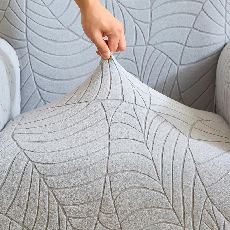 1PC Leaves Jacquard Club Chair Cover Stretch Tub Armchair Slipcovers Elastic Single Sofa Couch Covers Living Room Bar Hotel