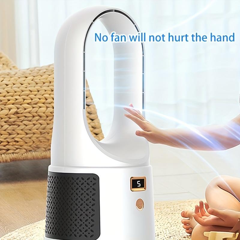 Bladeless Desk Fan, Portable Quiet Cooling Fan, Low Noise Energy-Efficient Personal Circulator Fan with Digital Display for Home & Office Use