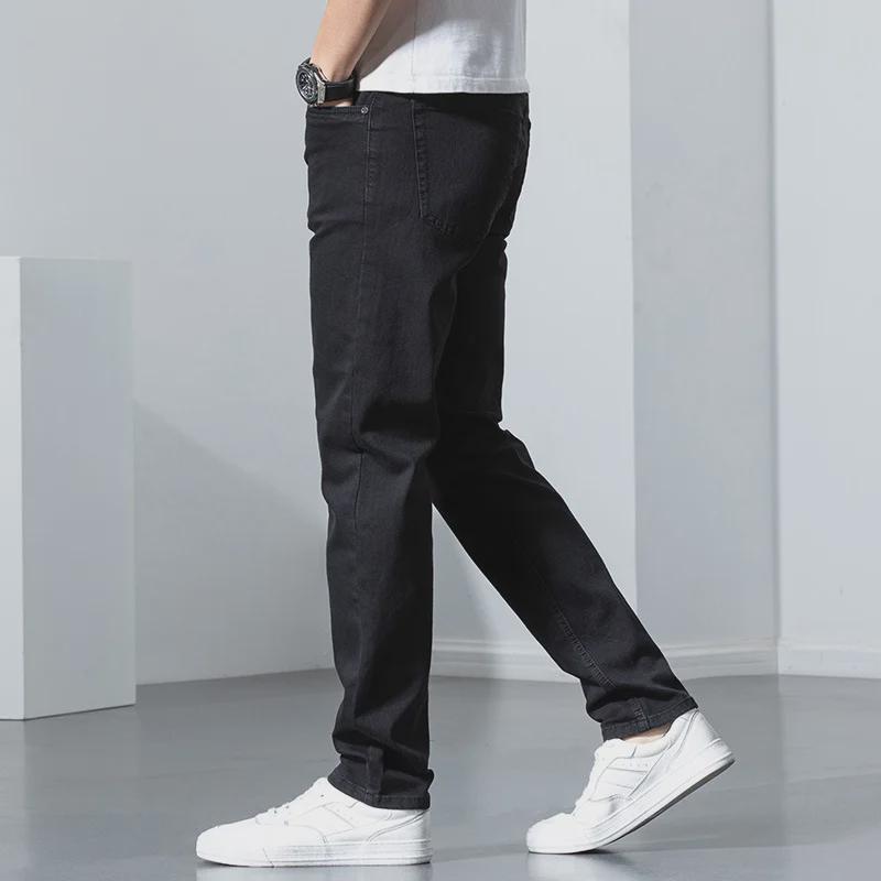 Pánské slim rovné černé džíny - Trendy, klasický mladistvý styl denim