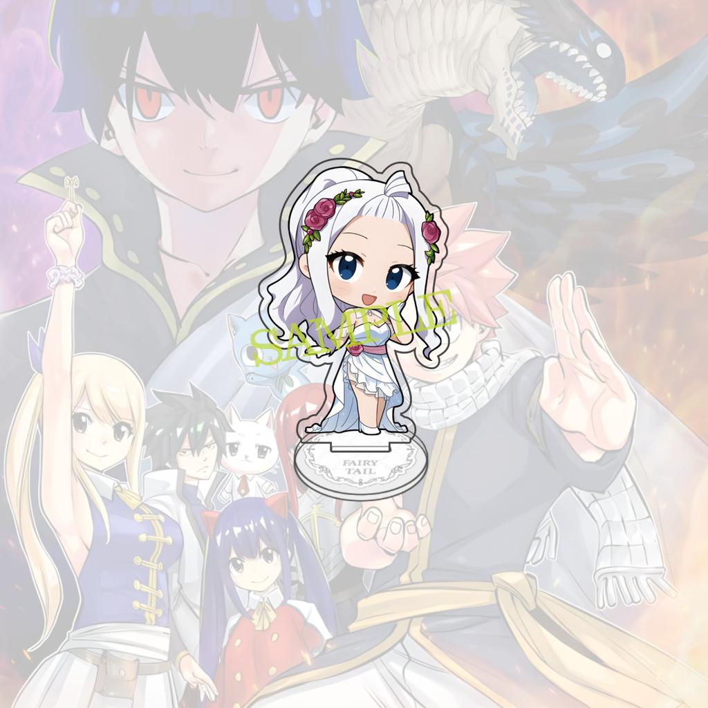 Anime FAIRY TAIL 10 Cm Acrylic Natsu Happy KEAI Elza Lucy Jellal Mirajane Standing Model Gray Desktop Decoration Fan Gift