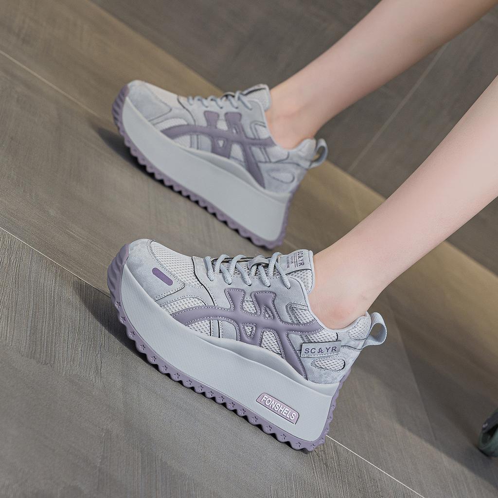 Small thick-soled retro Forrest Gump shoes women's 2025 autumn new popular dad shoes heightening casual fashion women's shoes