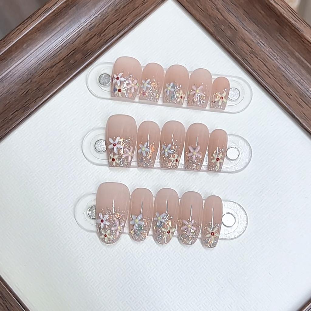 Hand-woven Armor New Style Flower Fairy Color Sequins Hand-painted Three-dimensional Flower Nail Art Sticker
