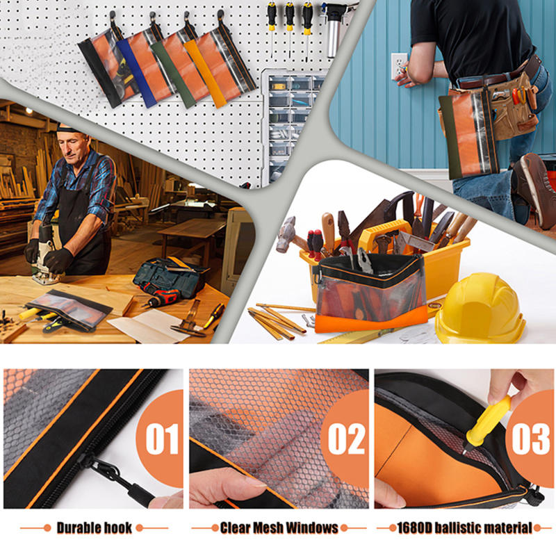 Multifunctional Anti Static Transparent PVC Tool Work Bag Waterproof Storage Pouch Portable Hardware Kit Parts Organizer