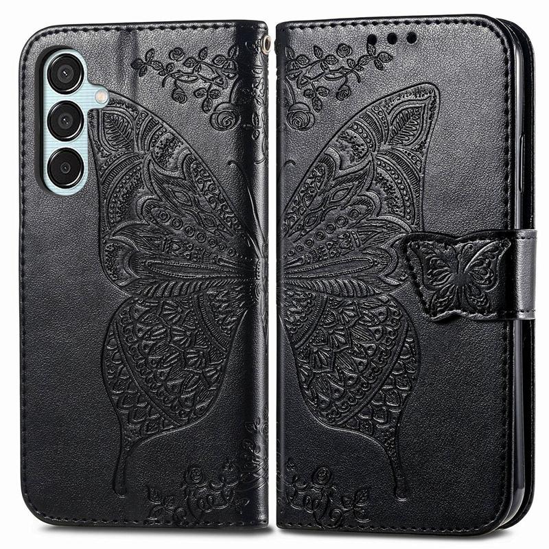 Hot Sell Wallet Phone Case with Stand for Galaxy M15 A15 A25 A35, for Samsung A14/A34/S24 Butterfly Printed Flip Case Pouch
