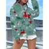 Fashion Women's Hooded Sweater 3D Casual Color Printing Casual Long Sleeve Sweater