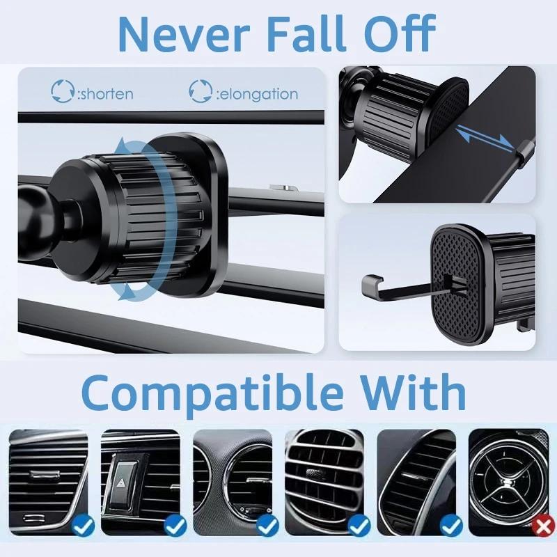 Nouveau Support de Téléphone Magnétique pour Voiture Rotation à 360° Clip pour Grille d'Aération de Voiture Aimant Puissant Support pour Téléphone Portable pour iPhone Xiaomi Samsung
