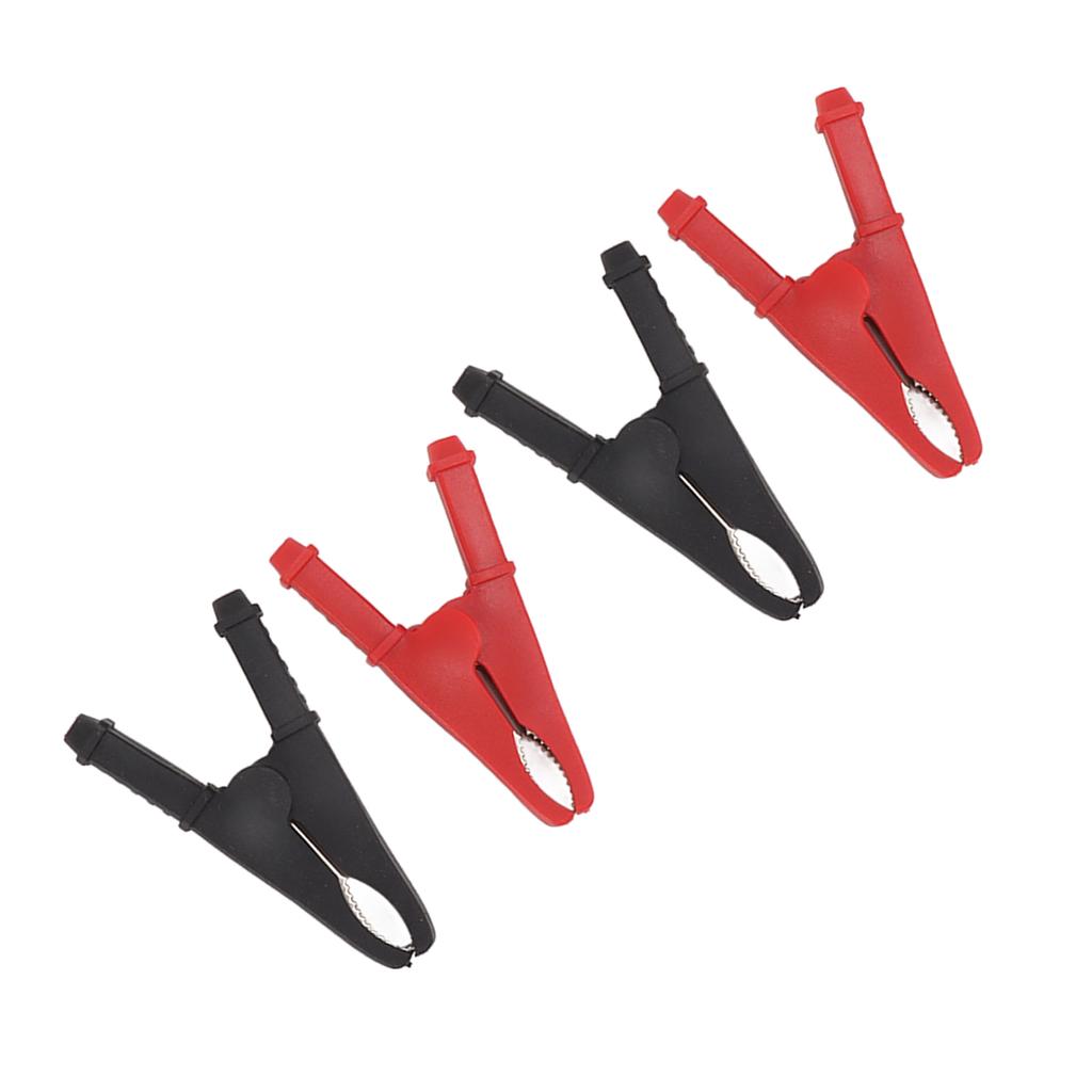 4Pcs Crocodile Clamps Good Conductivity Low Resistance Nickel Plated Crocodile Clips for Car School