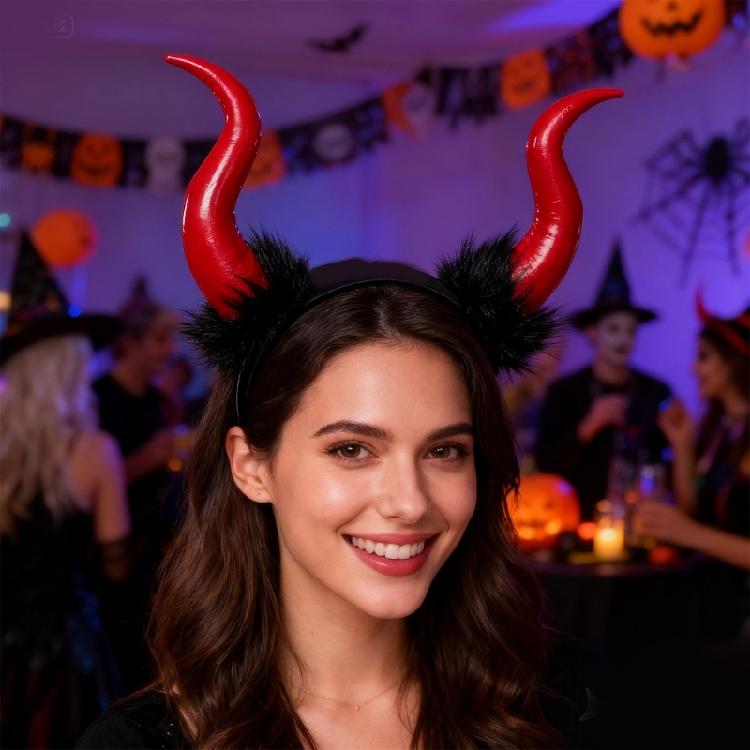 Contemporary Devil Horn Headpiece Comfortable Cosutme Headbands For Theatrical Performances Cosplay Enthusiasts