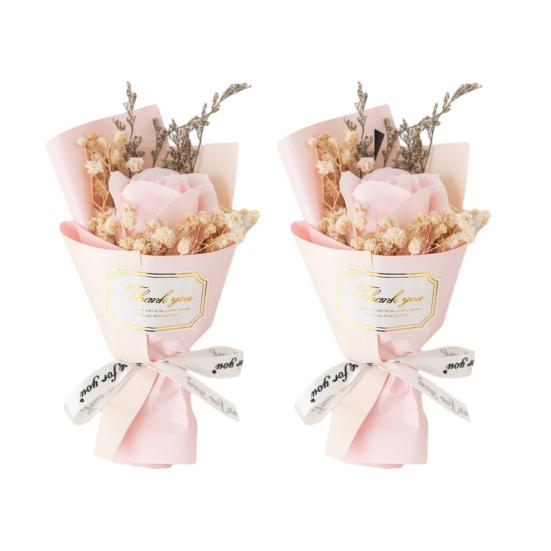 1/2Pcs Mini Fake Rose Sunflower Bouquet Handcrafted Soap Flower Petals Artificial Floral Decoration Valentine's Day Anniversary Birthday Romantic Gift