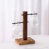 Innovative Wooden Frame Hanging Glass Hydroponic Vase for Pothos – Desktop Flower Arrangement Decor
