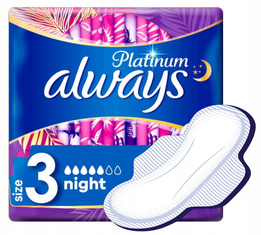 Always Platinum Ultra Night Pads with Wings