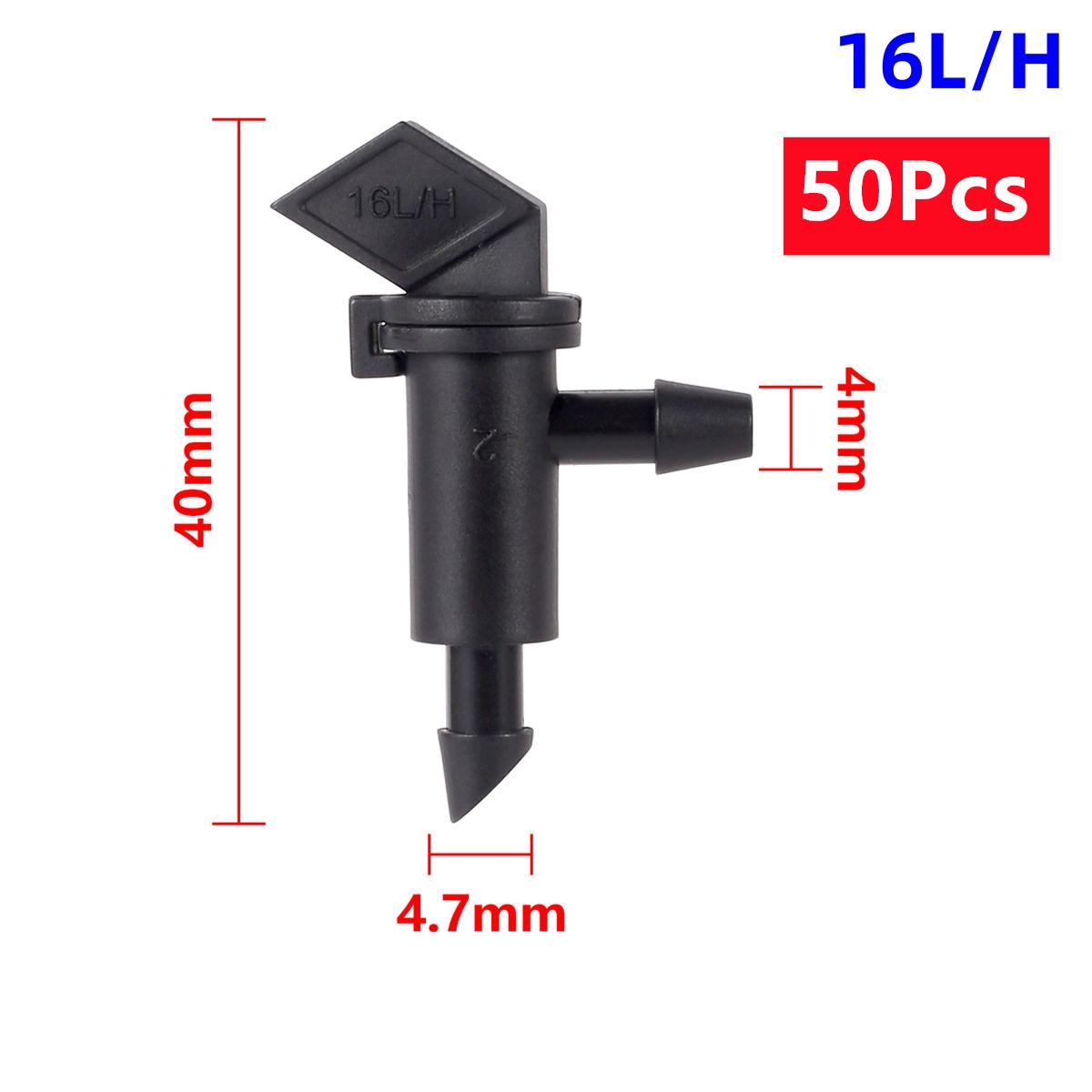 

Garden Irrigation Drip Emitter 4L 8L 16L Flag-shaped Adjustable Dripper 1/4 Barb Steady Flow Micro-Sprinkler Nozzle 50/100Pcs
