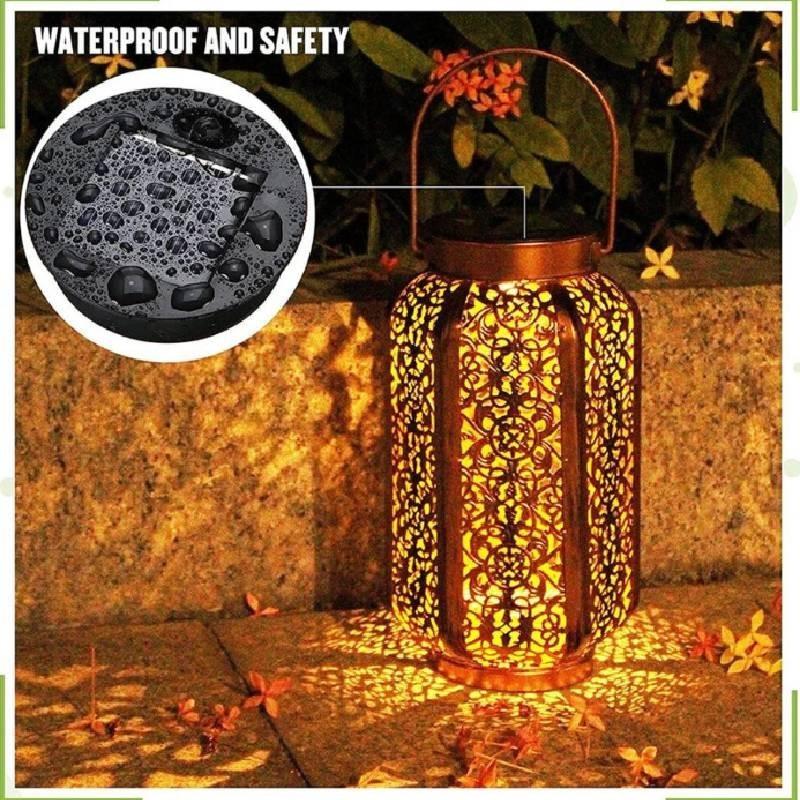 Elegant Solar Lantern Led Light For Outdoor Use With Stylish Hat And Garden Decor