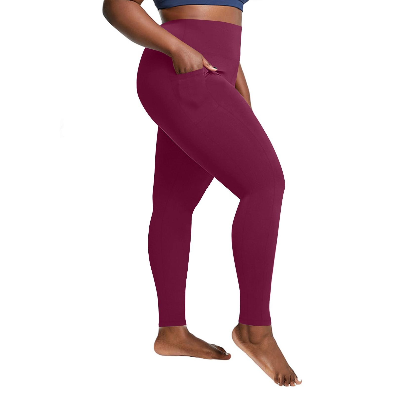

Женские спортивные штаны для йоги с высокой талией и карманами для подъема бедер, большие размеры, спортивные штаны из флиса с девятью точками XXXXXL винный