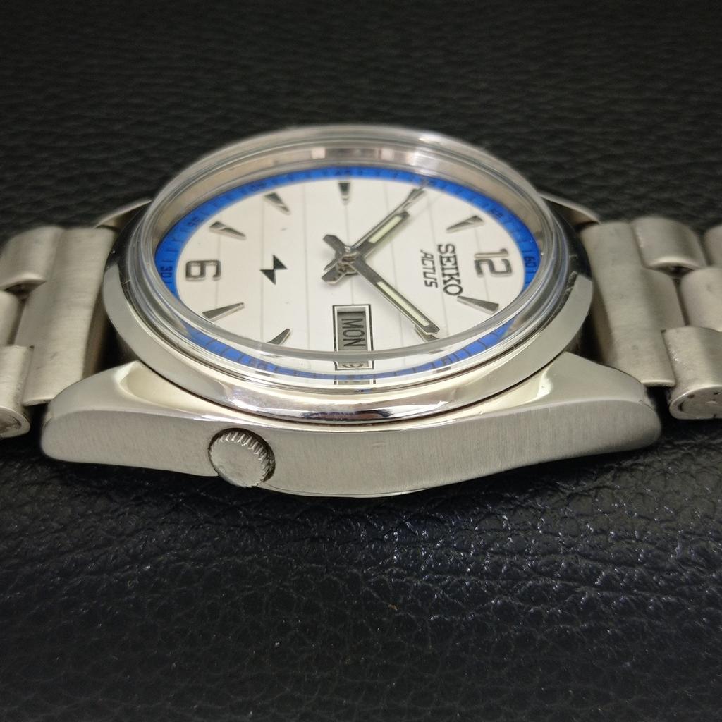 USED VINTAGE SEIKO ACTUS AUTOMATIC 7009A JAPAN MENS WHITE DIAL WATCH a433677-2 R118-a433677