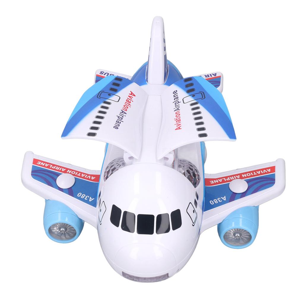 Kids Electric Airplane Toy Lights Music Openable Door High Simulated Aircraft Model with Water Mist Spray