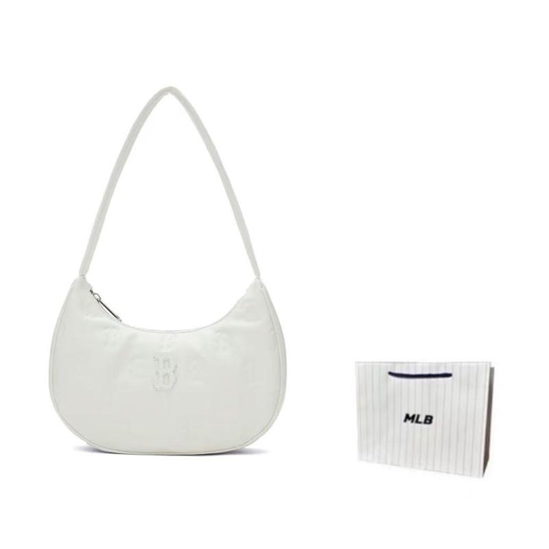 New MLB Artificial Leather Shoulder Bag Handbag Shoulder Bag Unisex Dark Cream 3ABQS024N-43CRD