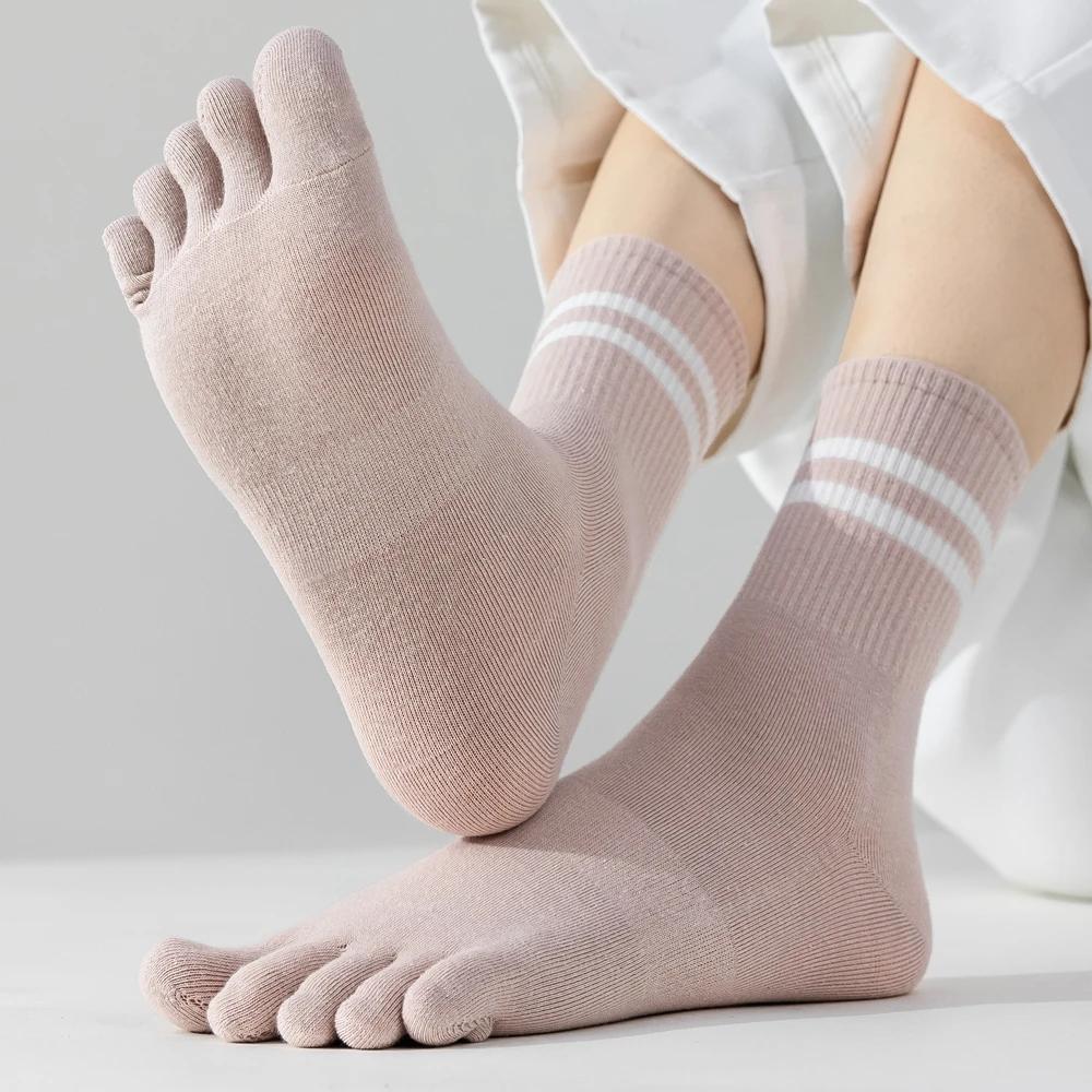 5 Pairs Anti-slip Toe Socks Women Sports Athletic Yoga Pilates Sock Autumn Spring Five Finger Socks Ladies