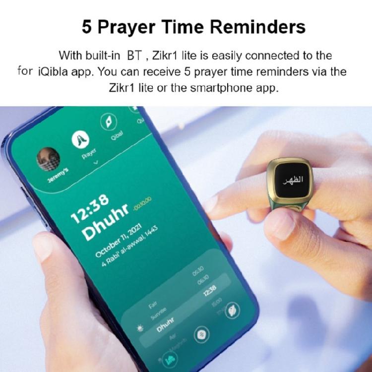 Zikr 1Lite Smart Tasbih Counter M02 Pro Digital Tasbeeh Prayer Time-Reminder