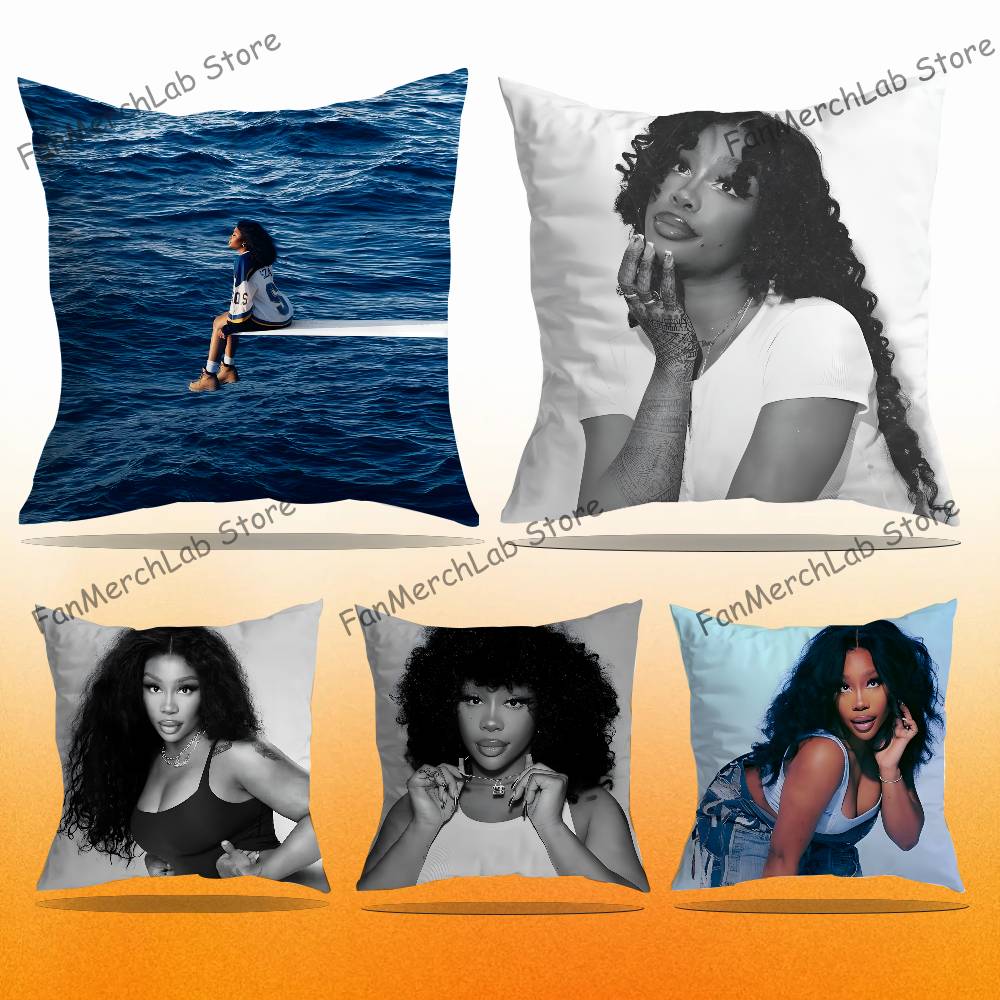 Singer SSZA Pillow Case Plush Fabric Soft Pillowcase Double Sided Print Sofa Cushion Cover Throw