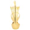 Zinc Alloy Swan‑Shaped Bracket Fruit Dessert Spoons Set Kitchen Tableware Wedding Supplies(Gold 6 Spoons )