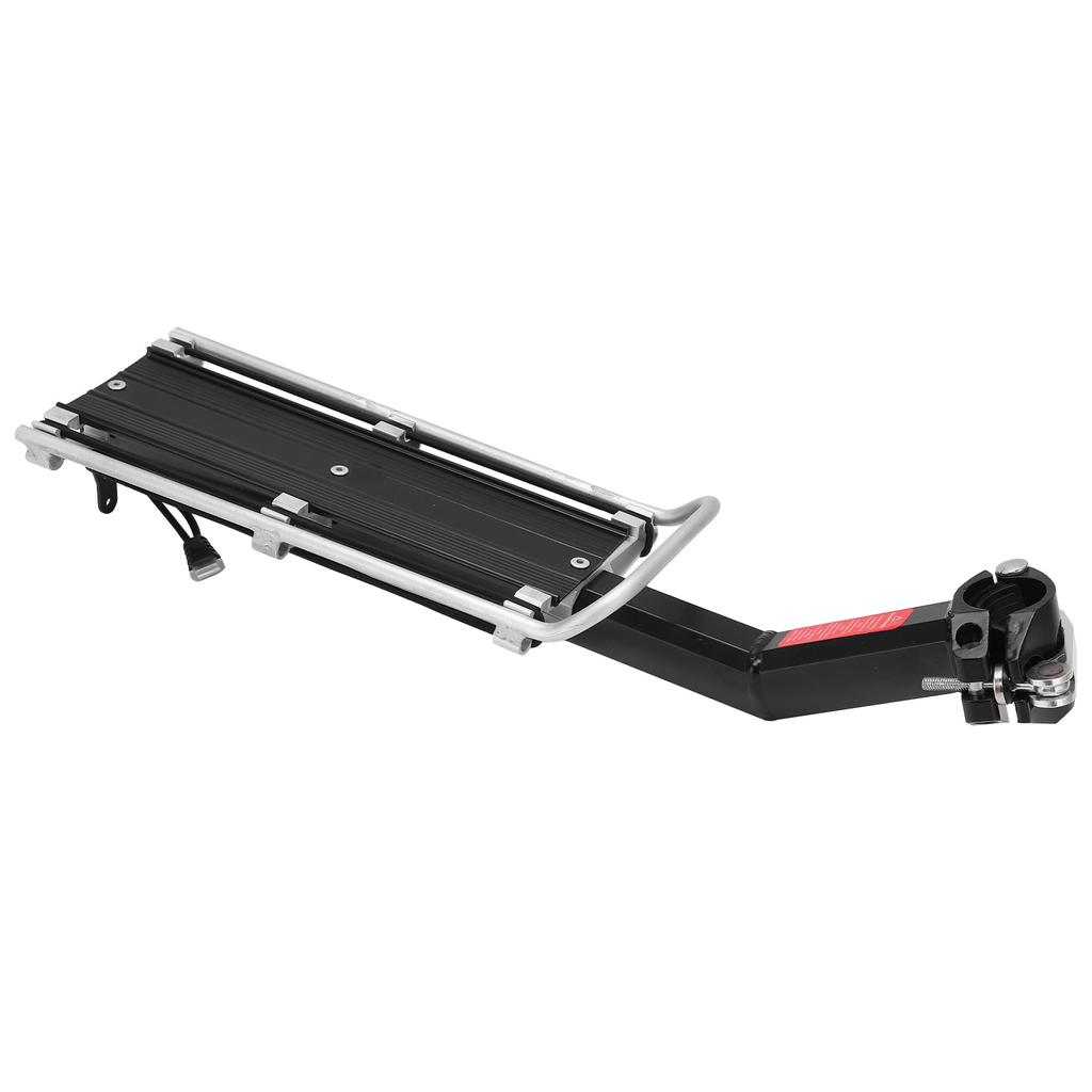 Bike Rear Rack Aluminum Alloy Detachable Manned Bicycle Cargo Rack with Tail Light for Universal