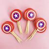 24Pcs Double‑Sided Cartoon Cake Toppers, Toothpick Cupcake Picks, Birthday Party Dessert Table Decorations Supplies